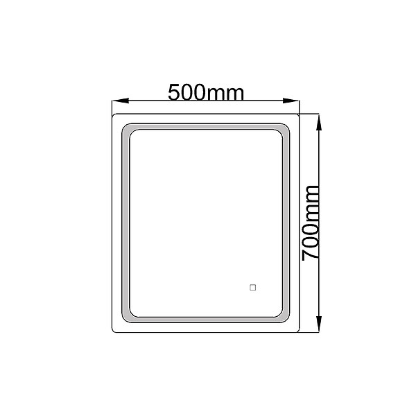 LUXURYBAIN - LuxuryBain- Miroir de salle de bain LED 50x70cm à luminosité variable rectangulaire - large