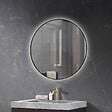 LUXURYBAIN - Miroir salle de bain LED rond 60cm anti buée avec cadre noir LB-4647BA - vignette