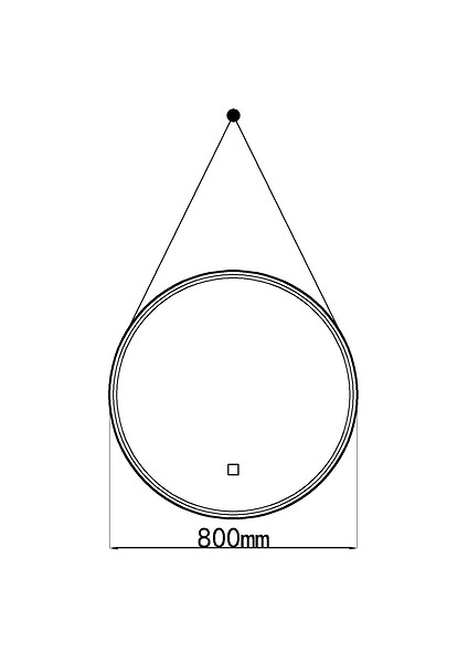 LUXURYBAIN - LuxuryBain- Miroir de salle de bain LED 80cm rond à luminosité variable suspendu noir LB-356060B-80-80 - large