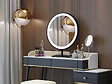 LUXURYBAIN - LuxuryBain- Miroir salle de bain, coiffeuse à LED 45cm à intensité variable avec cadre en aluminium Noir LB-1200 - vignette