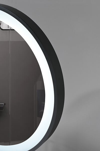 LUXURYBAIN - LuxuryBain- Miroir salle de bain, coiffeuse à LED 45cm à intensité variable avec cadre en aluminium Noir LB-1200 - large