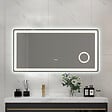 LUXURYBAIN - Miroir salle de bain LED 110x60cm anti buée avec LED 3 couleurs et loupe x3 LB-3612 - vignette