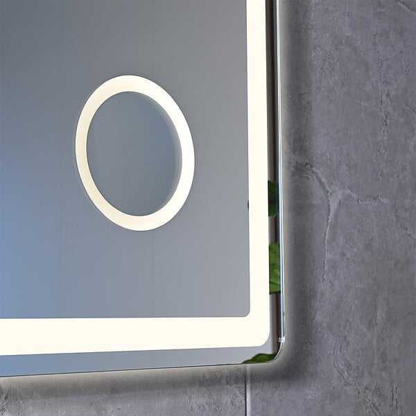 LUXURYBAIN - Miroir salle de bain LED 110x60cm anti buée avec LED 3 couleurs et loupe x3 LB-3612 - large