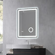 LUXURYBAIN - Miroir salle de bain LED 50x70cm anti buée avec LED 3 couleurs et loupe x3 LB-3612 - vignette
