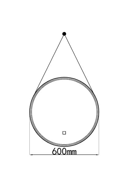 LUXURYBAIN - LuxuryBain- Miroir de salle de bain LED 60cm rond à luminosité variable suspendu noir LB-356060B-60-60 - large