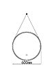 LUXURYBAIN - LuxuryBain- Miroir de salle de bain LED 60cm rond à luminosité variable suspendu noir LB-356060B-60-60 - vignette