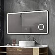 LUXURYBAIN - Miroir salle de bain LED 110x60cm anti buée avec cadre en aluminium noir et loupe x3 LB-4685B - vignette