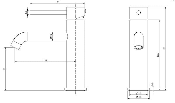 LUXURYBAIN - LuxuryBain- Mitigeur, robinet de lavabo pour salle de bain design et moderne (Gris brossé) - large