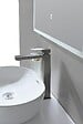 LUXURYBAIN - Grand Mitigeur, robinet de lavabo pour salle de bain réhaussé carré (Gris brossé) - vignette