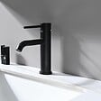 LUXURYBAIN - LuxuryBain- Mitigeur, robinet de lavabo pour salle de bain design et moderne (Noir) - vignette