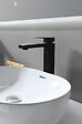 LUXURYBAIN - LuxuryBain- Grand Mitigeur, robinet de lavabo pour salle de bain réhaussé carré (Noir) - vignette