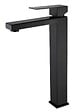 LUXURYBAIN - LuxuryBain- Grand Mitigeur, robinet de lavabo pour salle de bain réhaussé carré (Noir) - vignette