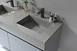 LUXURYBAIN - LuxuryBain- Robinet, mitigeur de lavabo pour salle de bain carré (Gris brossé) - vignette