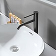 LUXURYBAIN - LuxuryBain- Grand Mitigeur, robinet de lavabo pour salle de bain réhaussé design et moderne (Gris brossé) - vignette