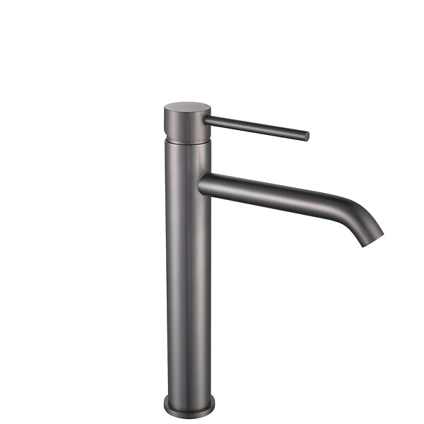 LUXURYBAIN - LuxuryBain- Grand Mitigeur, robinet de lavabo pour salle de bain réhaussé design et moderne (Gris brossé) - large