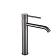 LUXURYBAIN - LuxuryBain- Grand Mitigeur, robinet de lavabo pour salle de bain réhaussé design et moderne (Gris brossé) - vignette