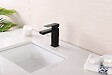 LUXURYBAIN - Robinet, mitigeur de lavabo pour salle de bain carré (Noir) - vignette
