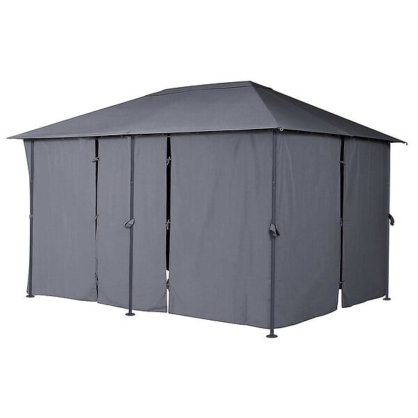 HESPERIDE - Rideaux pour tonnelle "Santorini" et "Thira" ardoise 4x3m en polyester - large