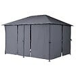 HESPERIDE - Rideaux pour tonnelle "Santorini" et "Thira" ardoise 4x3m en polyester - vignette