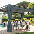 HESPERIDE - Rideaux pour tonnelle "Palmeira" 3x3m en polyester ardoise - vignette