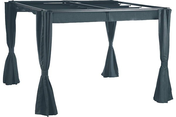 HESPERIDE - Rideaux pour tonnelle "Palmeira" 3x3m en polyester ardoise - large