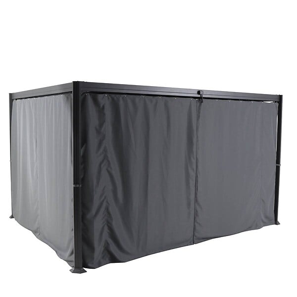 HESPERIDE - Rideaux pour pergola "Belize" ardoise 4x3m en polyester - large