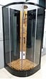 KINDFORD - Cabine de douche ronde - Verre et bambou - L90xH225xP90cm - vignette