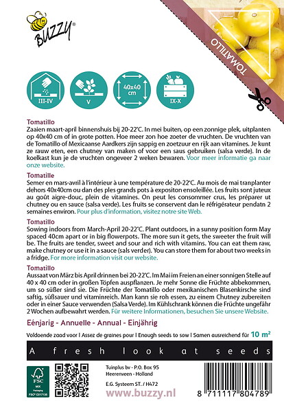 ARBORIX - Buzzy Xotica Tomatille du Mexique Semences - Ca. 1 gr (Livraison Gratuite) - large