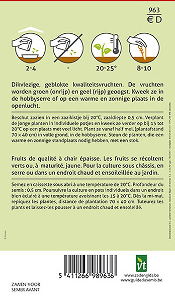 ARBORIX - Poivron Doux Goldenstar F1 Hybride - Ca. 0,15 gr (Livraison Gratuite) - large