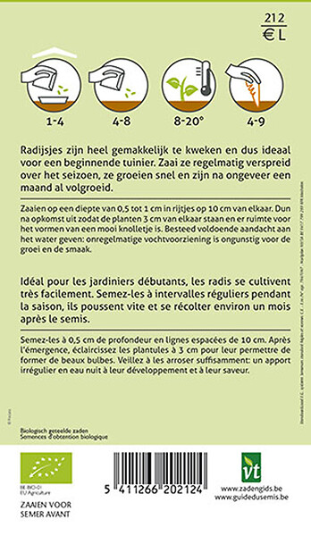 ARBORIX - Bio Radis Rond Rouge - Ca. 6 gr (Livraison Gratuite) - large