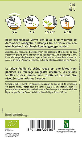 ARBORIX - Bio Laitue Red Salad Bowl - Ca. 1 gr (Livraison Gratuite) - large
