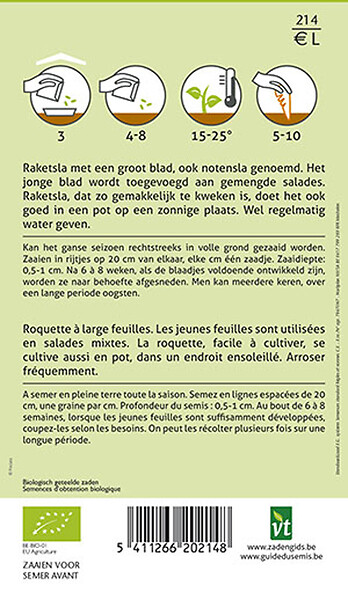 ARBORIX - Bio Roquette Rucola - Ca. 2 gr (Livraison Gratuite) - large