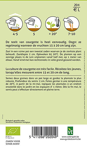 ARBORIX - Bio Courgette Black Beauty - Ca. 1,5 gr (Livraison Gratuite) - large