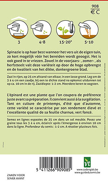 ARBORIX - Épinard Palco F1 Hybride - Ca. 14 gr (Livraison Gratuite) - large