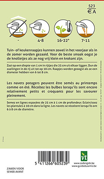 ARBORIX - Navet Potager Rond à Collet Rouge - Ca. 6 gr (Livraison Gratuite) - large