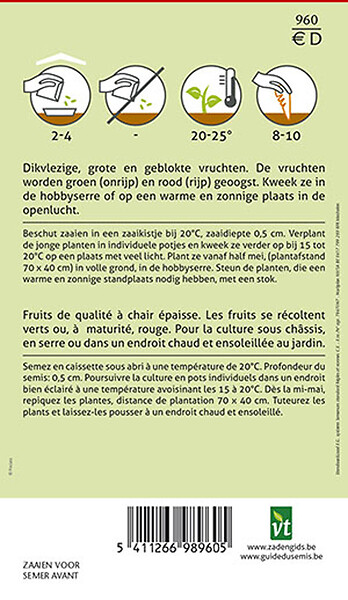 ARBORIX - Poivron Doux Asti red - Ca. 0,15 gr (Livraison Gratuite) - large