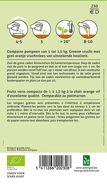 ARBORIX - Bio Potiron Vert Hokkaido - Ca. 2.5 gr (Livraison Gratuite) - large