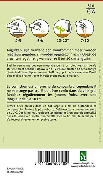 ARBORIX - Cornichon Vert petit de Paris - Ca. 3 gr (Livraison Gratuite) - large