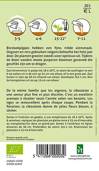 ARBORIX - Bio Ciboulette Fine Polyvit - Ca. 0,75 gr (Livraison Gratuite) - large