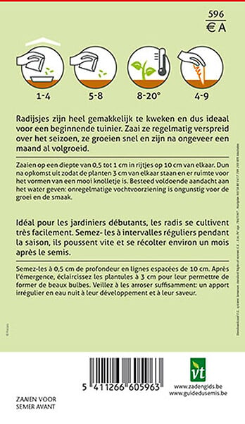 ARBORIX - Radis Saxa, Rond Écarlate - Ca. 10 gr (Livraison Gratuite) - large