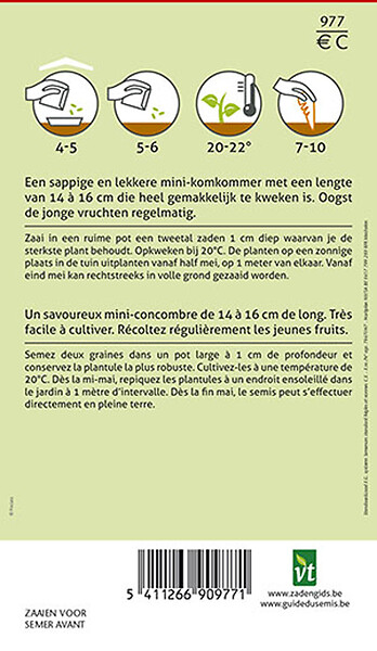 ARBORIX - Concombre Beth Alpha F1 Hybride - Ca. 1 gr (Livraison Gratuite) - large