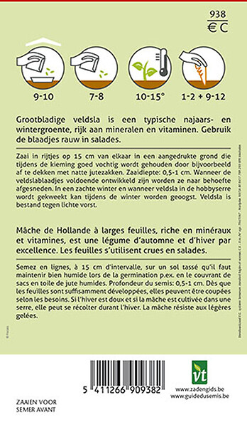 ARBORIX - Mache à Grosse Graine Baval - Ca. 4 gr (Livraison Gratuite) - large