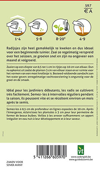 ARBORIX - Radis National, à Bout Blanc - Ca. 10 gr (Livraison Gratuite) - large