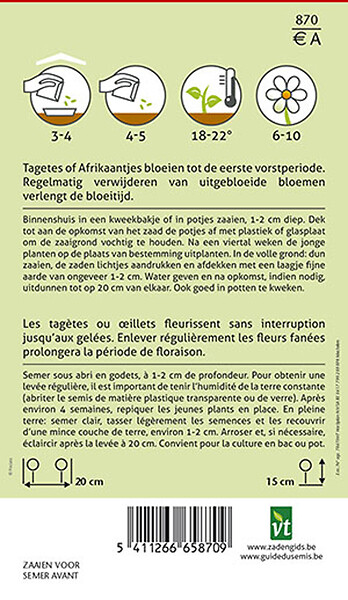 ARBORIX - Œillet D'Inde Nain Orange-Brun - Ca. 1 gr (Livraison Gratuite) - large
