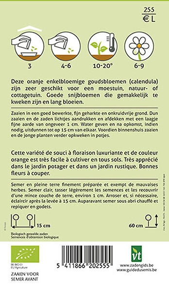 ARBORIX - Souci Calendula Fiesta Orange - Ca. 2 gr (Livraison Gratuite) - large