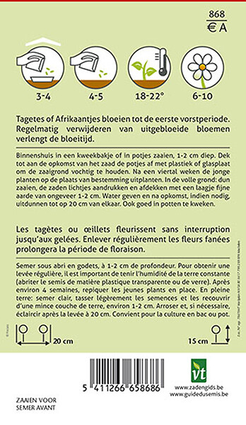ARBORIX - Œillet D'Inde Nain Jaune - Ca. 1 gr (Livraison Gratuite) - large