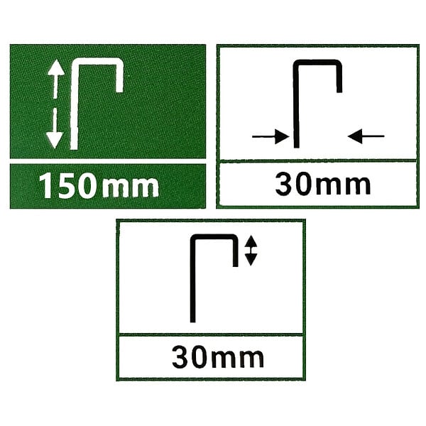 GT GARDEN - Lot de 50 piquets de fixation pour jardin en acier galvanisé - Longueur 150 mm - large