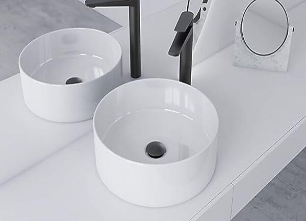 LUXURYBAIN - Bonde de Lavabo universelle avec trop plein noir, vasque, evier, Bonde Pop Up (push-up) Automatique - large