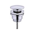 LUXURYBAIN - Bonde de Lavabo universelle sans trop plein chromé, vasque, evier, Bonde Pop Up (push-up) Automatique - vignette