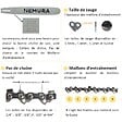 NEMURA - Lot de 3 Chaîne de tronçonneuse - 72 Entraineurs - Pas 325 - Jauge 0.58 (1.5mm) - Guide de 45cm - vignette